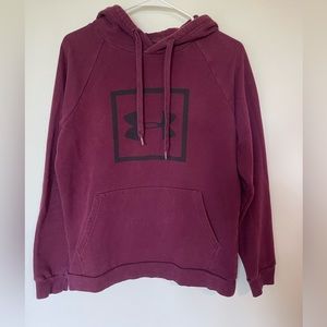UNDER ARMOUR Mens Maroon Fleece Hoodie